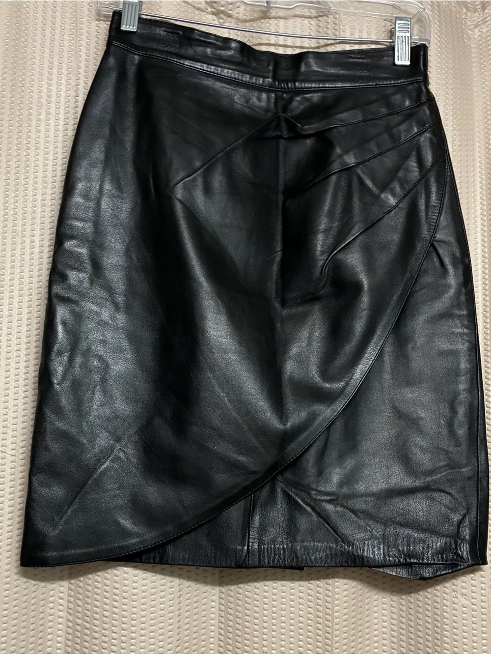 Black Short Leather Skirt Lambskin